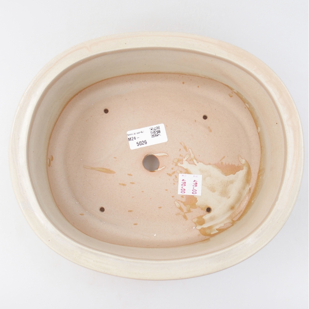 kerámia bonsai tál 26 x 22 x 8 cm, bézs színű