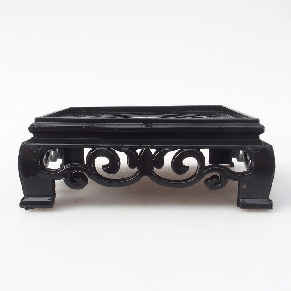 Bonsai asztal műanyag szögletes 11 x 11 x 3,5 cm, fekete színű, négyzet alakú