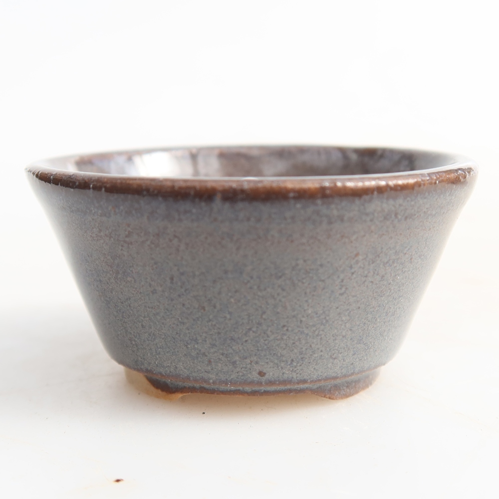Kerámia bonsai tál, 4,5 x 4,5 x 2,5 cm, szürke színű