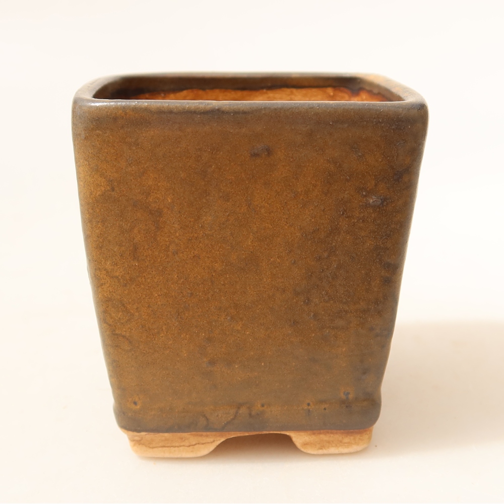 kerámia bonsai tál 6,5 x 6,5 x 7 cm, barna