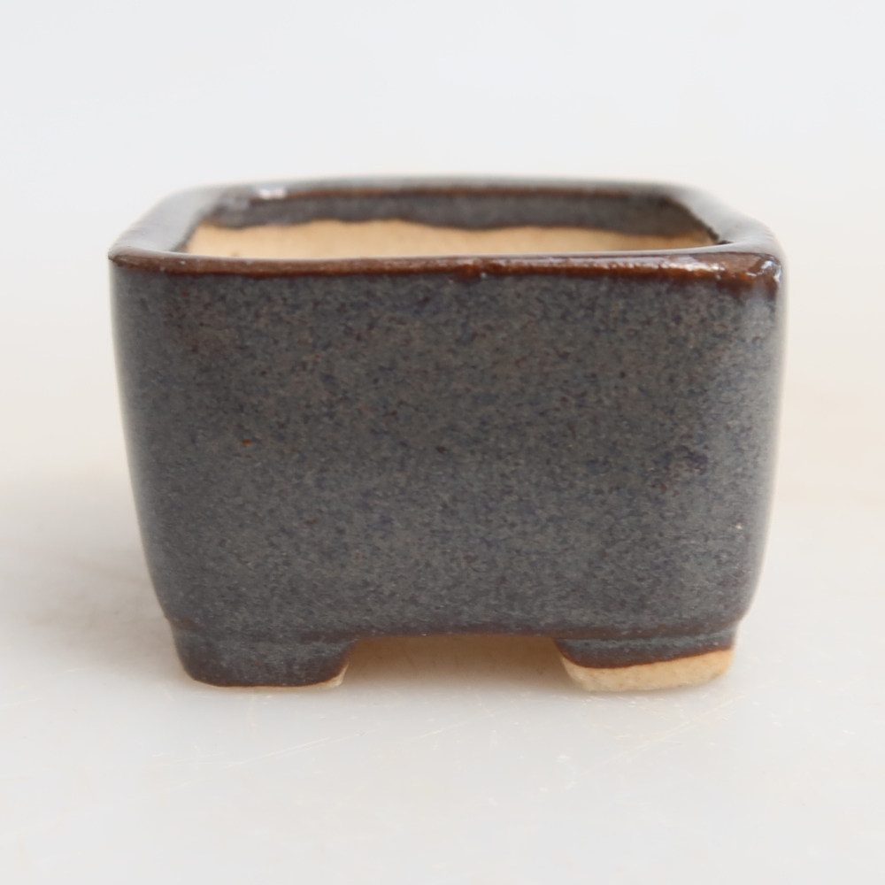 Kerámia bonsai tál, 3,5 x 3,5 x 2,5 cm, szürke színű
