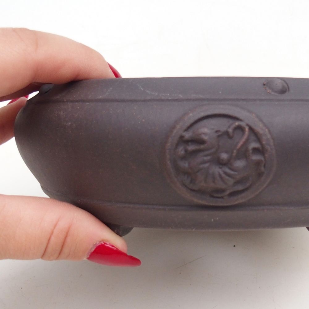 Kerámia bonsai tál 15,5 x 15,5 x 5 cm, fekete színben