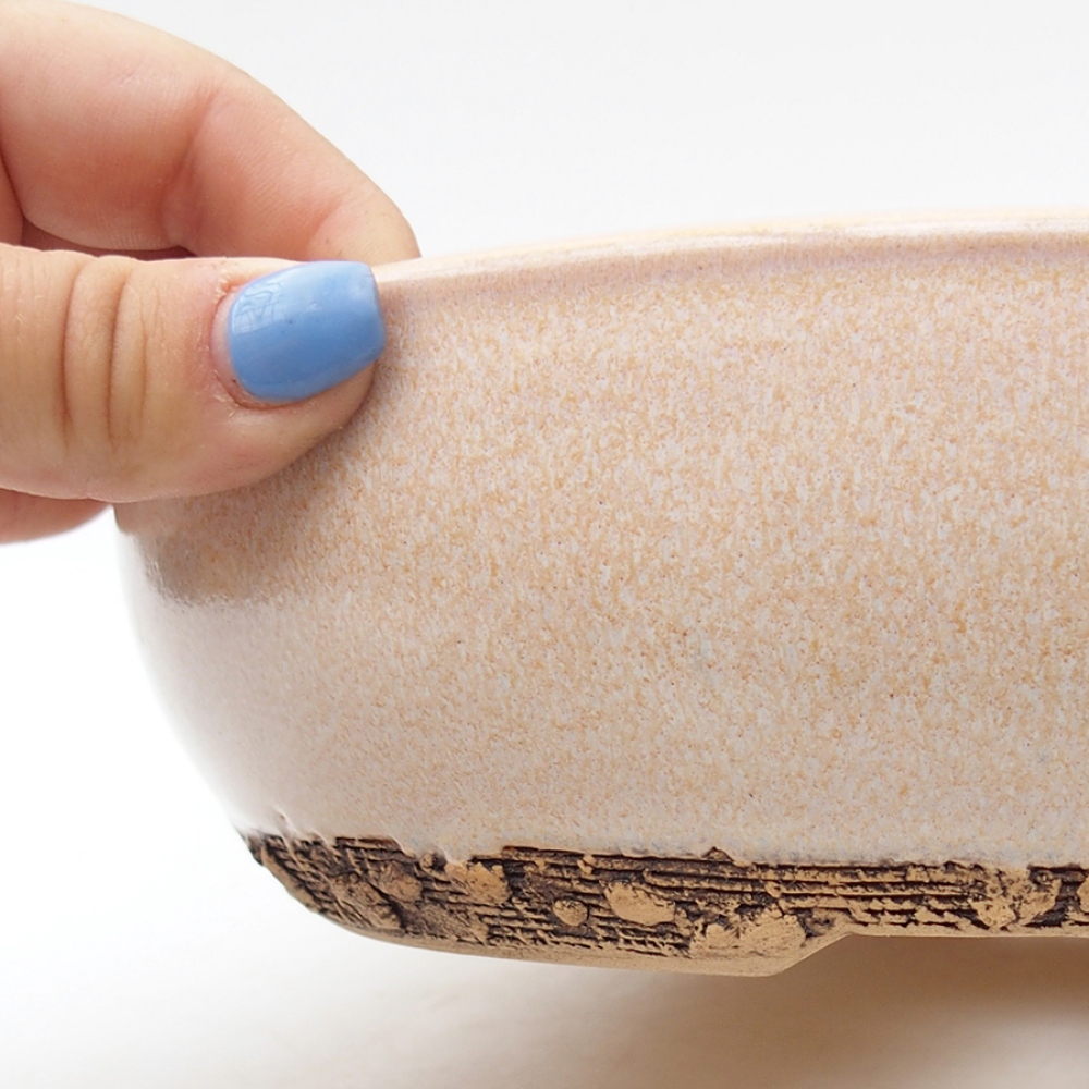 kerámia bonsai tál 22 x 22 x 6 cm, rózsaszínű