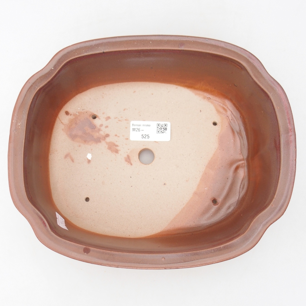 kerámia bonsai tál 25 x 21 x 7,5 cm, bordó színben