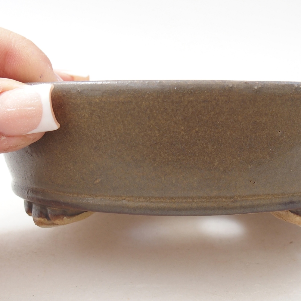 kerámia bonsai tál 13,5 x 13,5 x 4 cm, barna