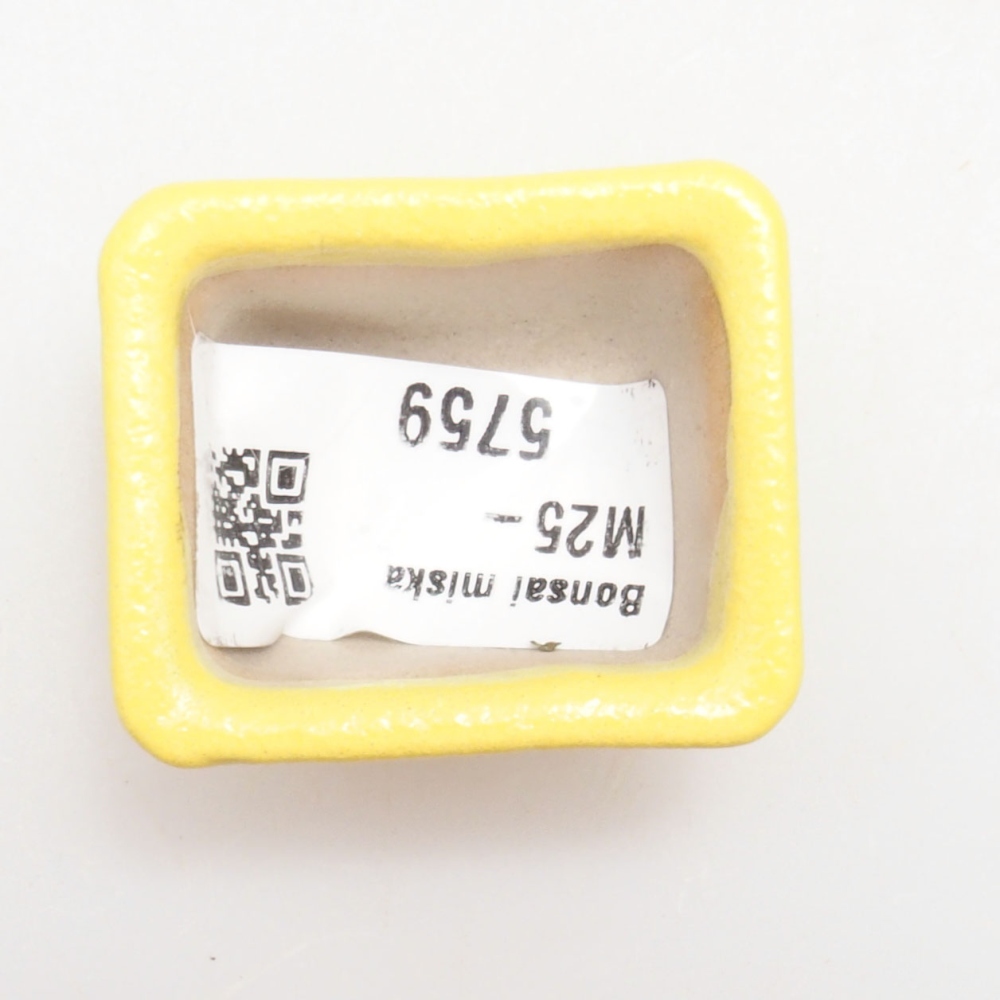 kerámia bonsai tál 4 x 3 x 2,5 cm, sárga