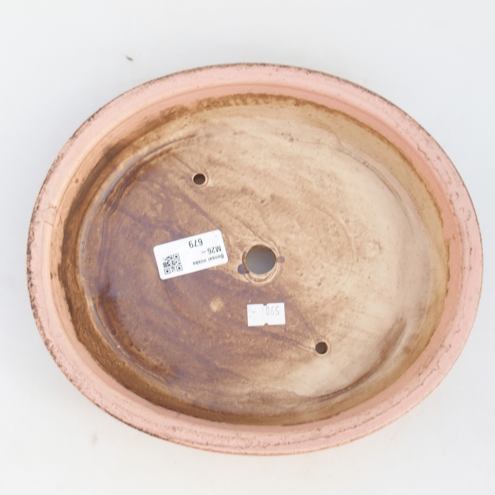kerámia bonsai tál 24 x 21 x 5 cm, rózsaszínű