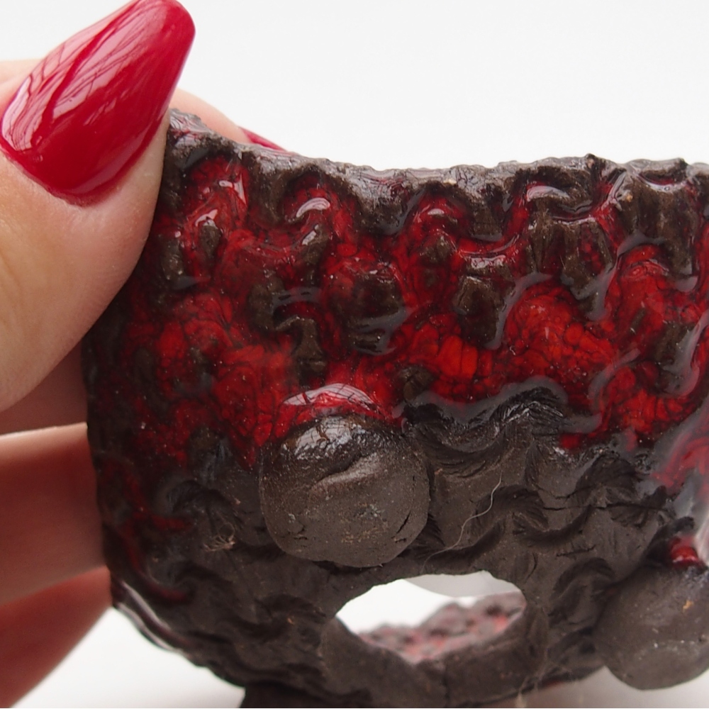 Kerámia kagyló 7,5 x 6 x 4 cm , piros színű