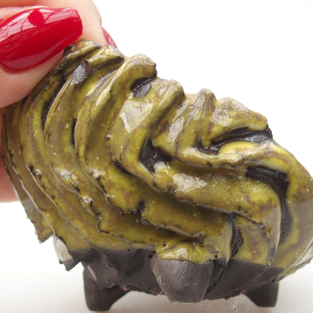 Kerámia kagyló 8,5 x 8 x 6 cm , sárga