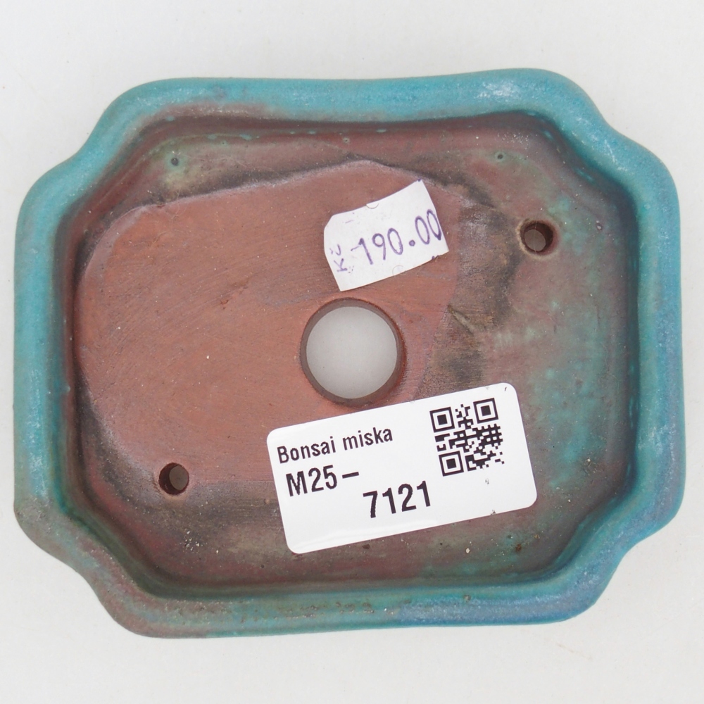 kerámia bonsai tál 10 x 8,5 x 2 cm, kék színben