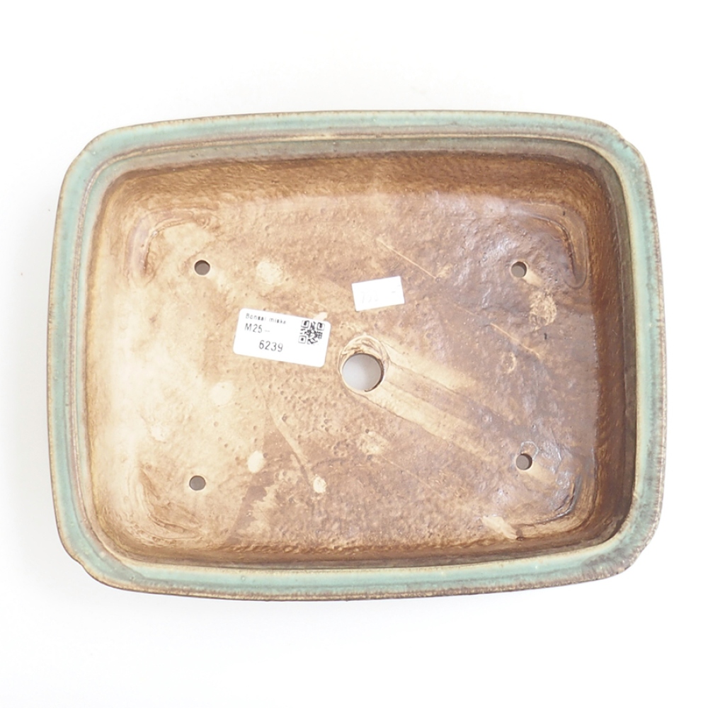 kerámia bonsai tál 24,5 x 19 x 7 cm, zöld