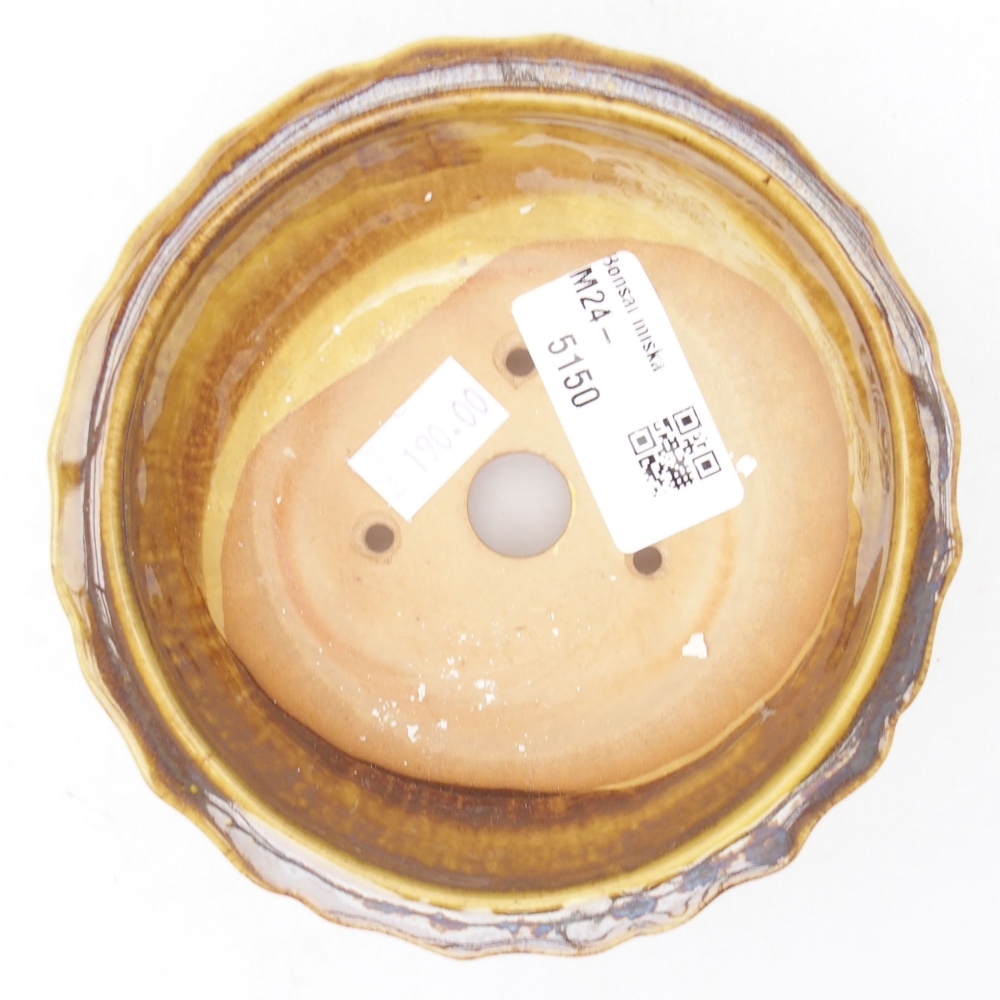 kerámia bonsai tál 11,5 x 11,5 x 5 cm, sárga