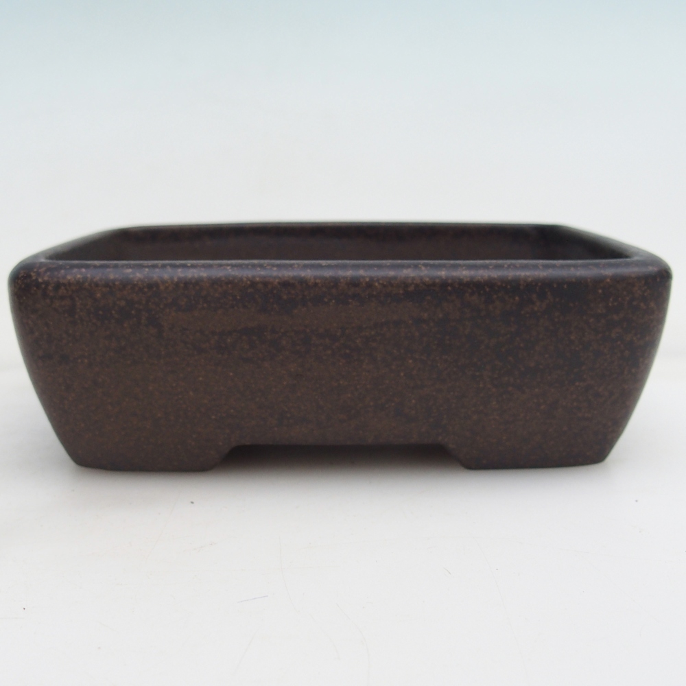 kerámia bonsai tál 14 x 10 x 4,5 cm, színe barnás okkersárga