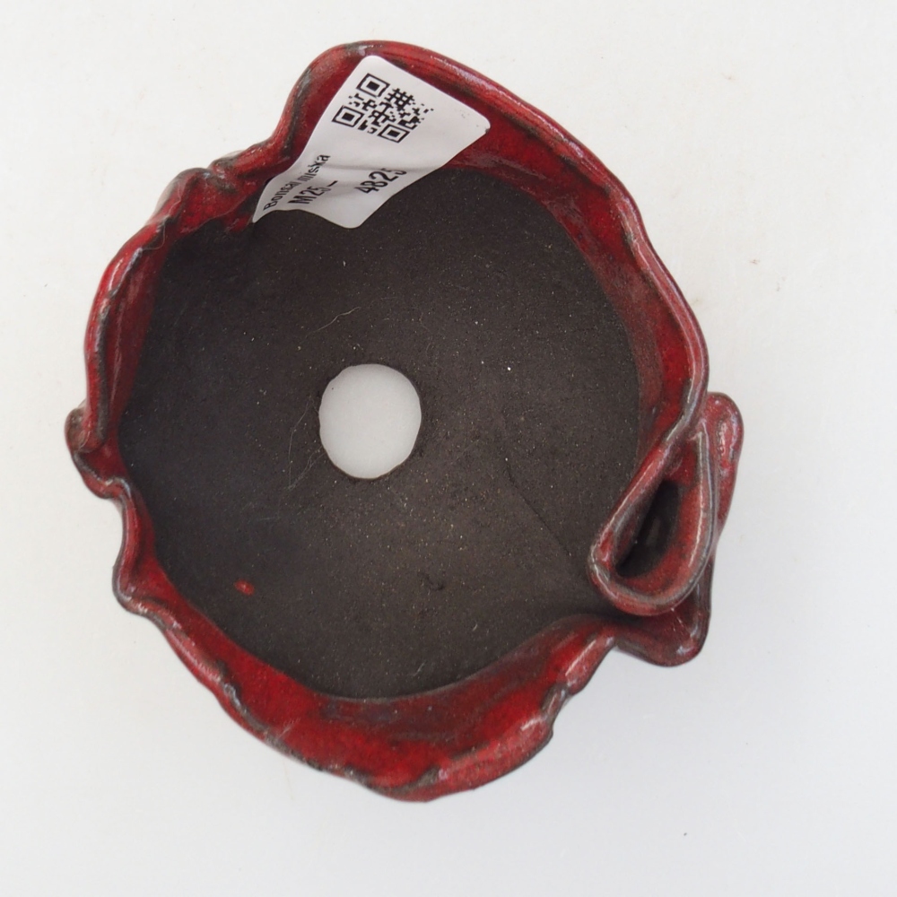 Kerámia kagyló 8,5 x 7 x 5 cm , piros színű