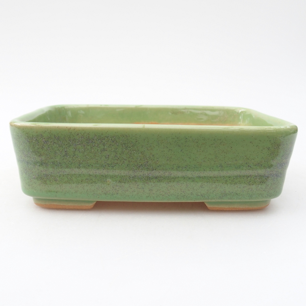Kerámia bonsai tál 14,5 x 10,5 x 4,5 cm, zöld