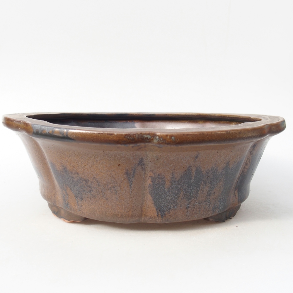kerámia bonsai tál 26 x 26 x 8,5 cm, barna