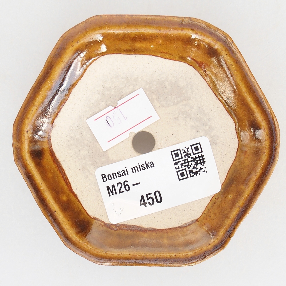 kerámia bonsai tál 8,5 x 8 x 2,5 cm, barna
