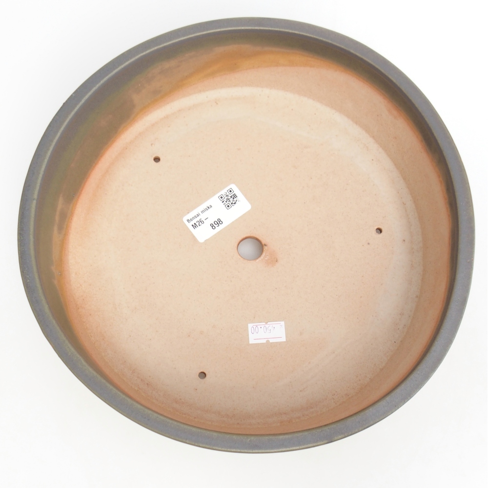 Kerámia bonsai tál 24,5 x 24,5 x 7,5 cm, zöld-szürke