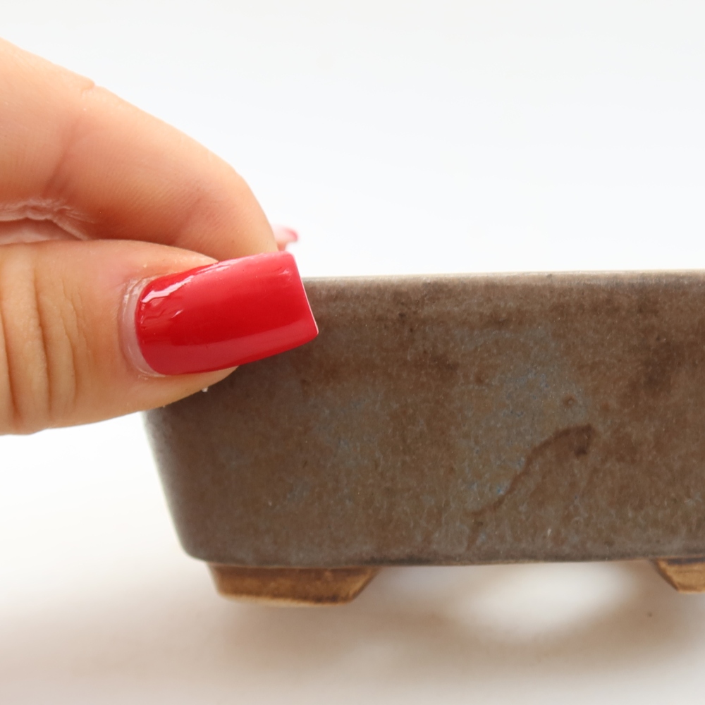 Kerámia bonsai tál, 10 x 8,5 x 4 cm, kék színű