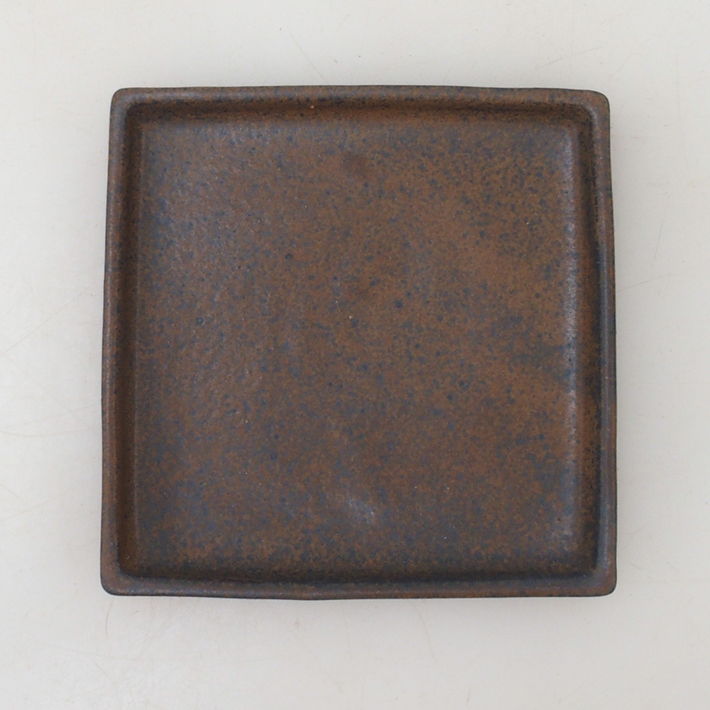 Bonsai tálca négyzet alakú M - 10 x 10 x 1,5 cm - barna