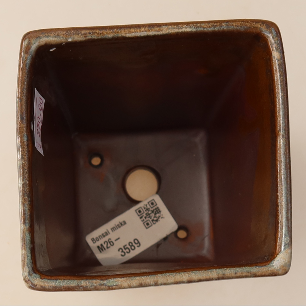 kerámia bonsai tál 9 x 9 x 12,5 cm, barna