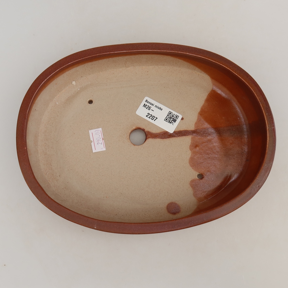 Kerámia bonsai-tál 22 x 17 x 4 cm, bordó színű
