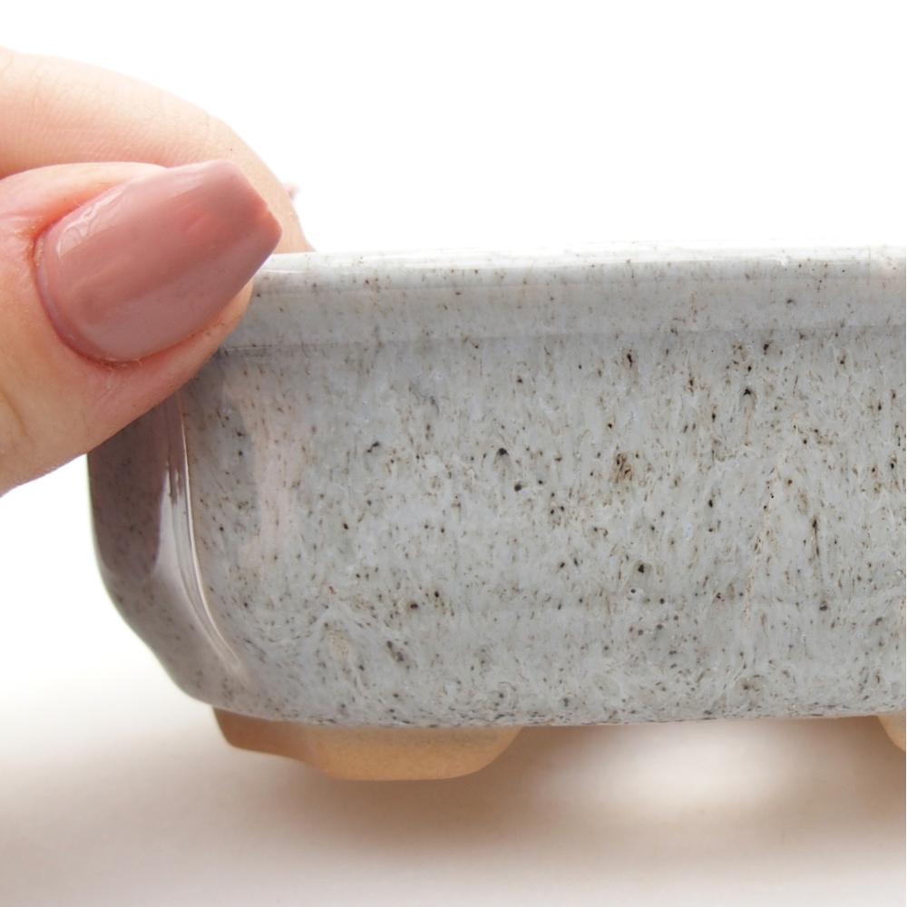 kerámia bonsai tál 11,5 x 8,5 x 4 cm, bézs színű