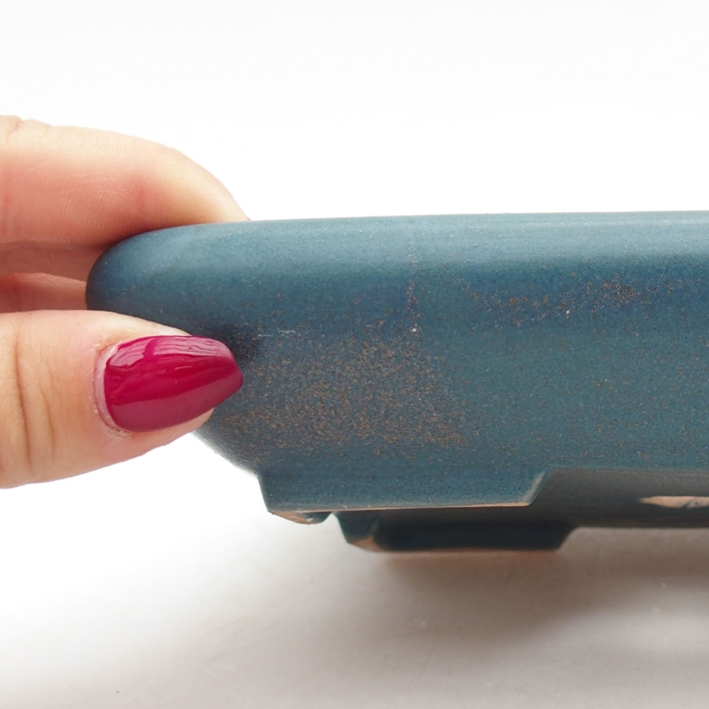 kerámia bonsai tál 17 x 14 x 3,5 cm, kék színben