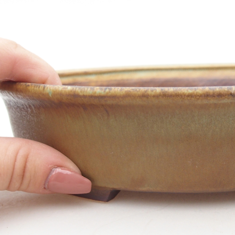 kerámia bonsai tál 21 x 19 x 8 cm, zöld