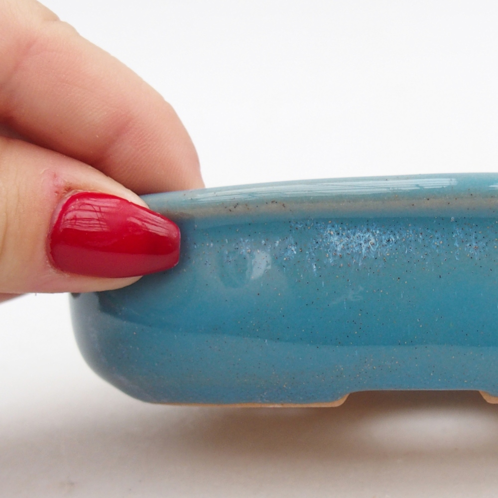 kerámia bonsai tál 12 x 8,5 x 3 cm, kék színben