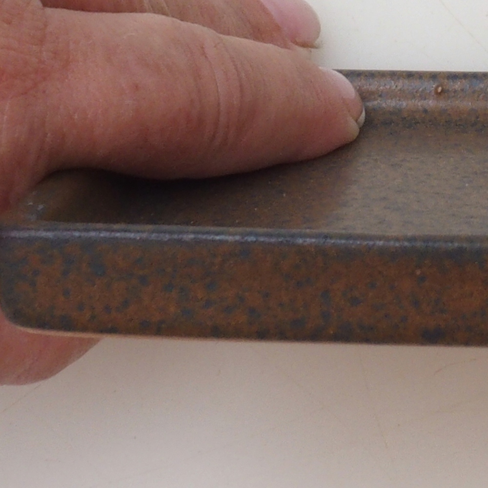 Bonsai tál négyzet alakú L - 14 x 14 x 1 cm - barna