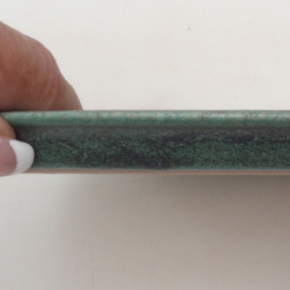 Kerámia tál H08 - 22,5 x 16 x 1 cm - zöld