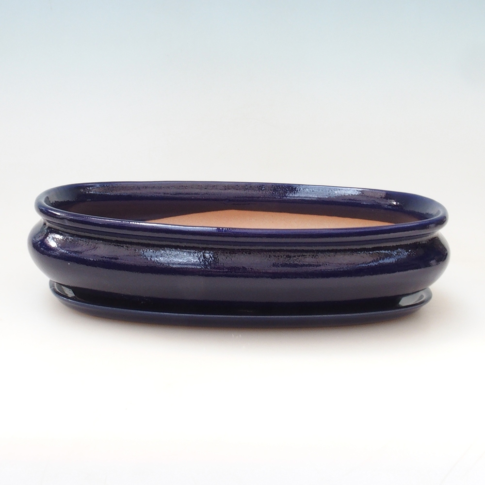 Bonsai tál + csészealj H15 - 25,5x17,5x6 cm. - kék