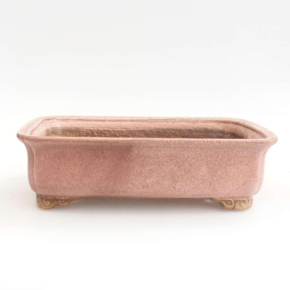 kerámia bonsai tál 24,5 x 19 x 7 cm, rózsaszínű