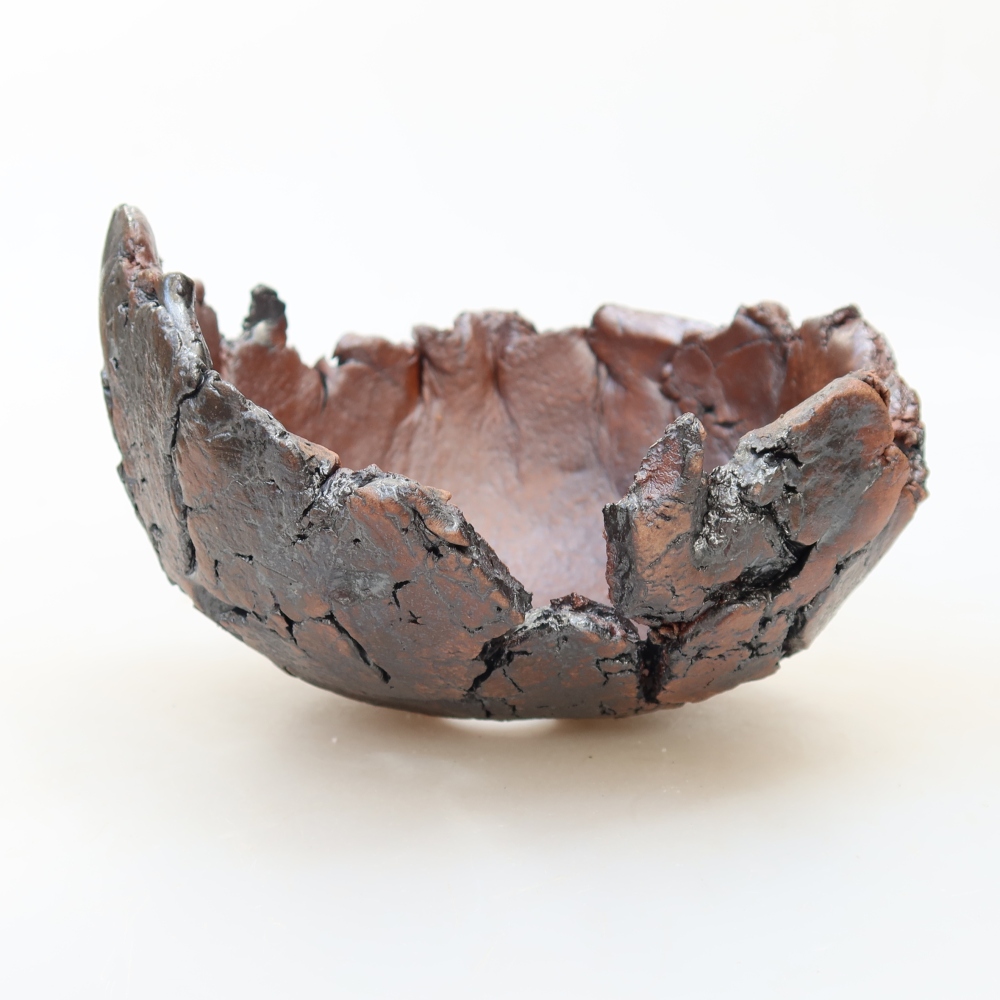 Kerámia tojáshéj, 14,5 x 14 x 8,5 cm, barna színű