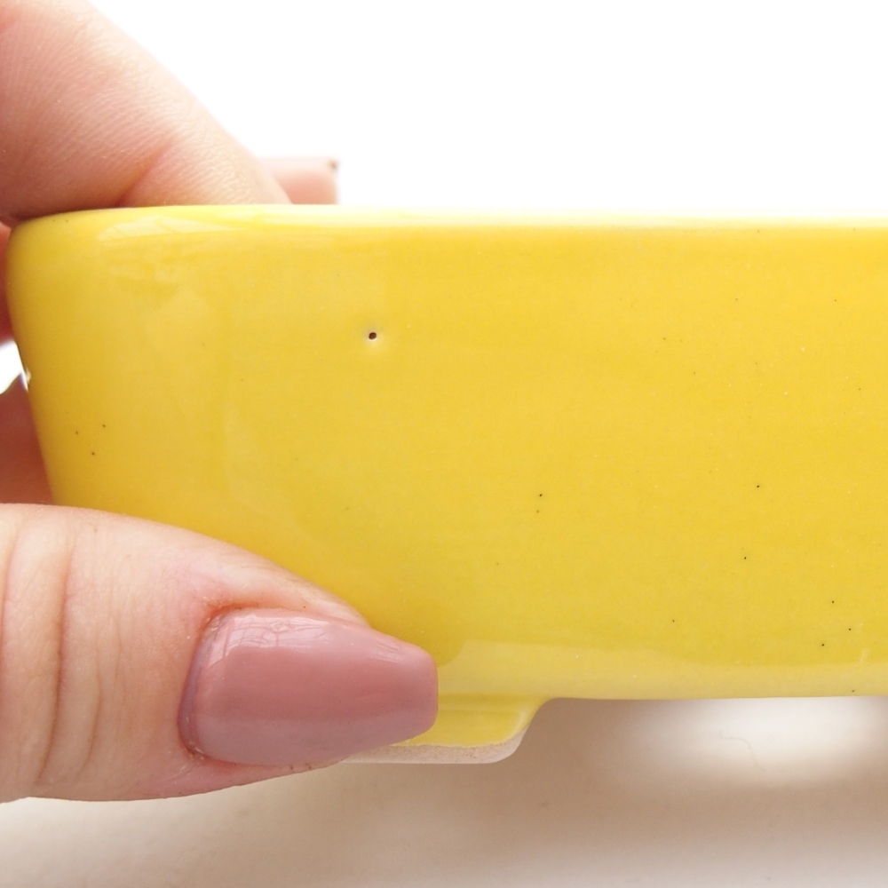 kerámia bonsai tál 12,5 x 9 x 3,5 cm, sárga