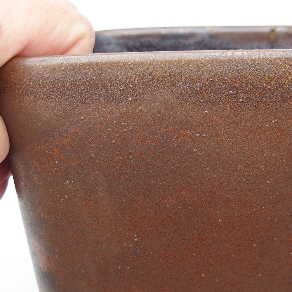 kerámia bonsai tál 14 x 14 x 15 cm, barna