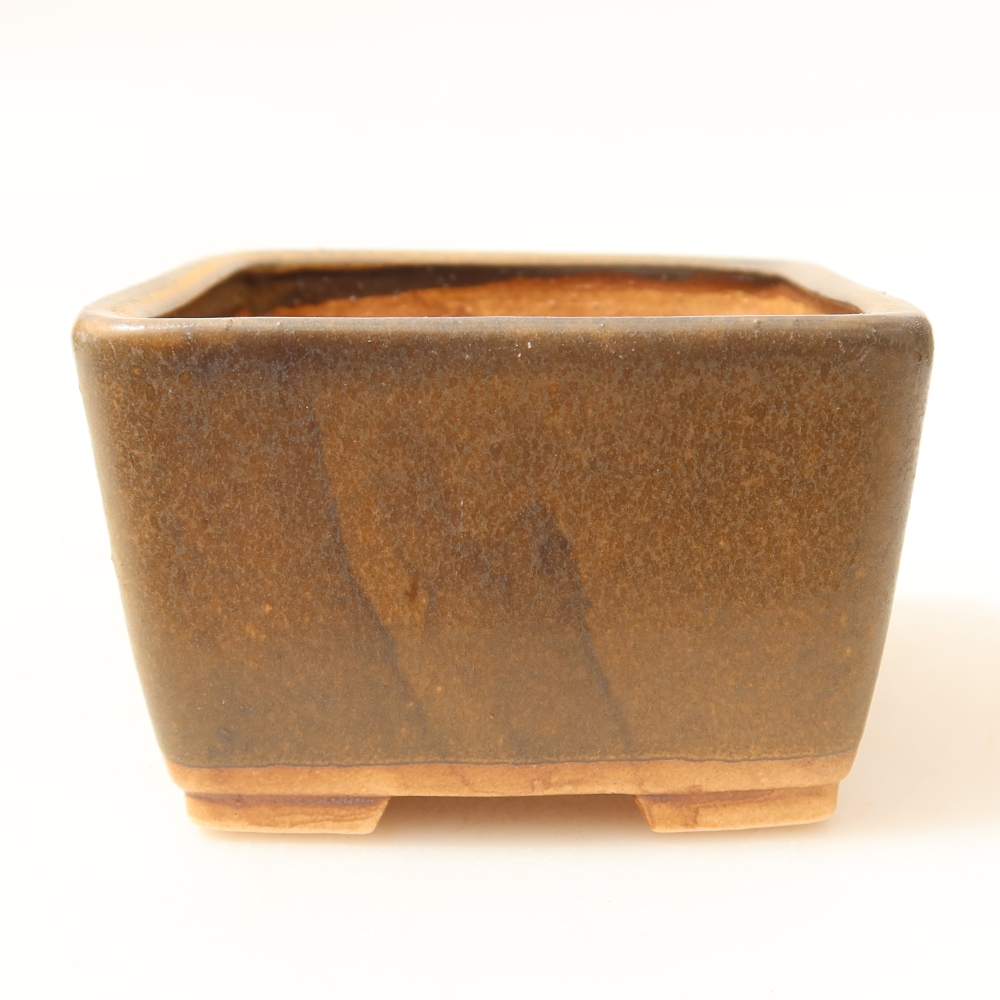 kerámia bonsai tál 8,5 x 8,5 x 5,5 cm, barna