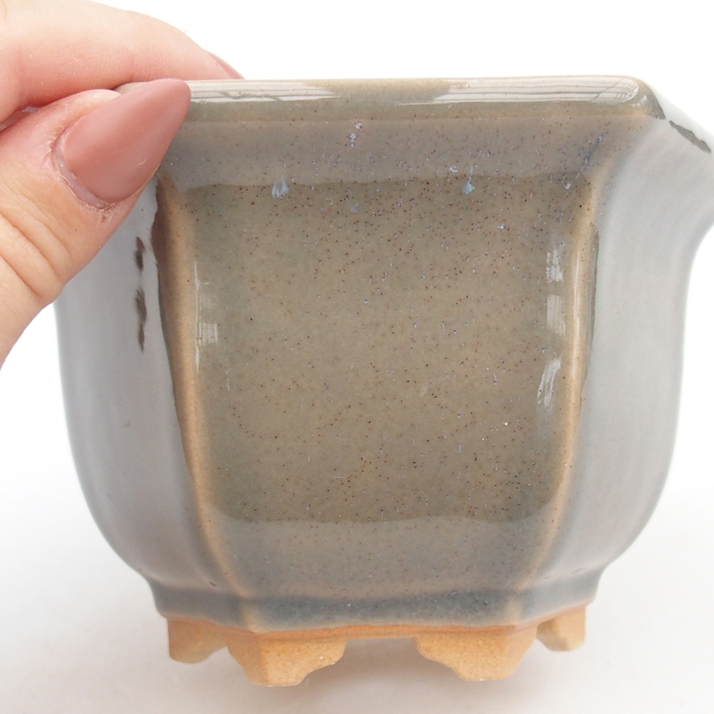 kerámia bonsai tál 13 x 11,5 x 8 cm, szürke