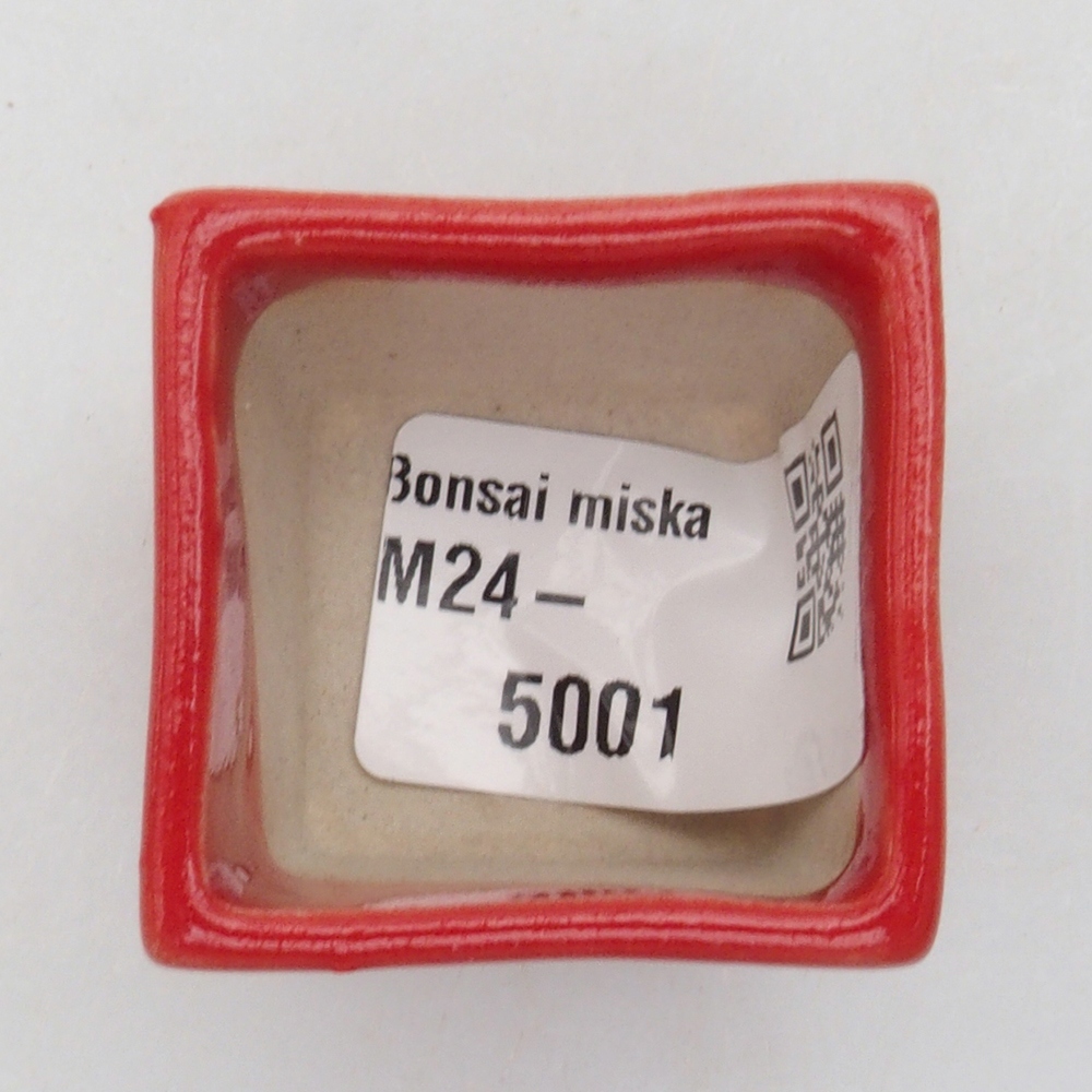 Mini bonsai tál 3,5 x 3,5 x 3 cm, piros színben