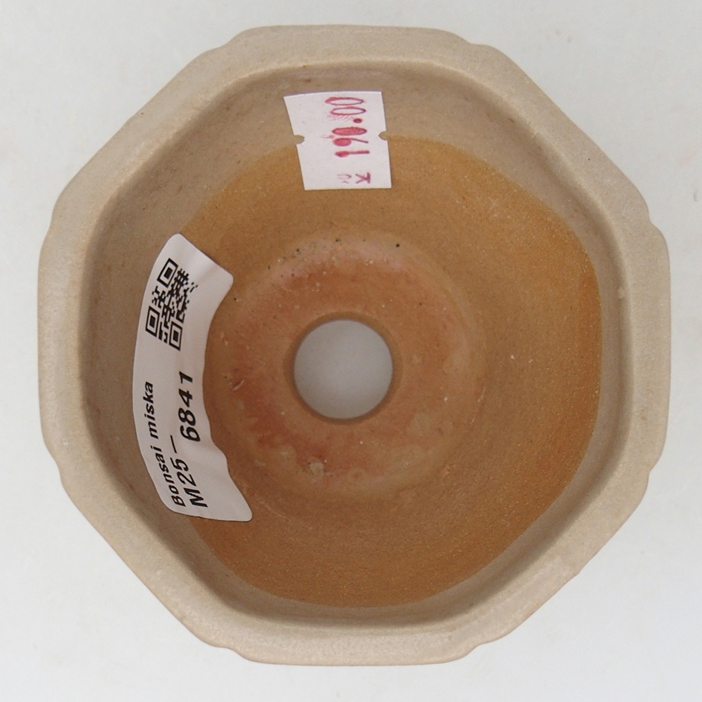 kerámia bonsai tál 7,5 x 7,5 x 6 cm, bézs színű