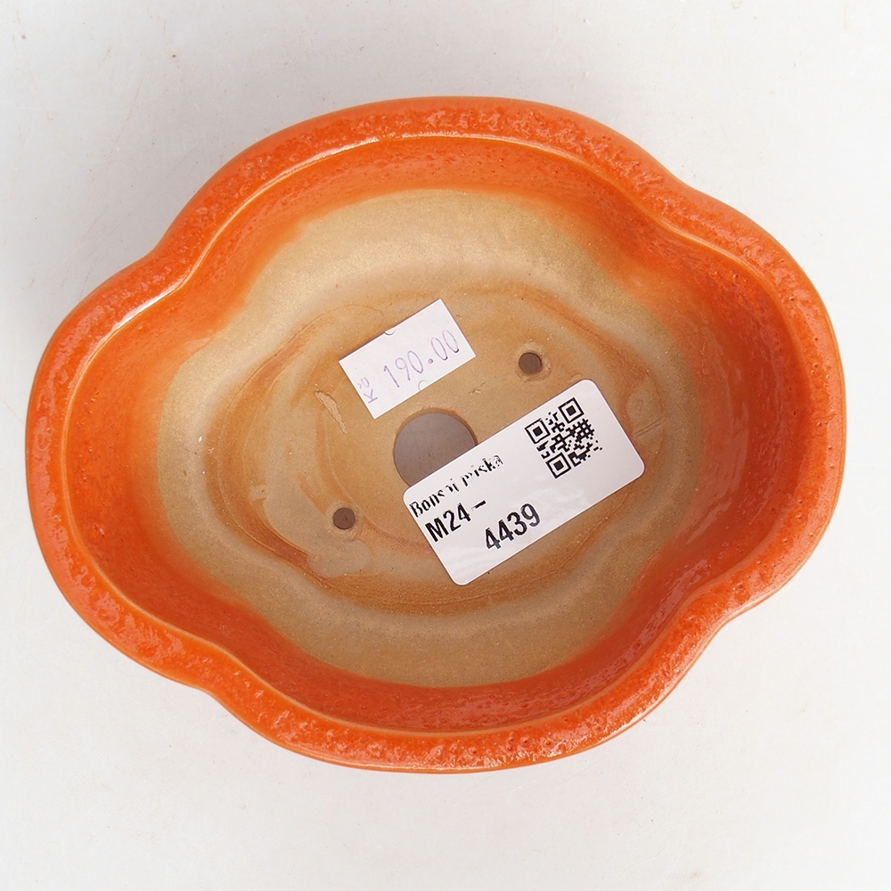Kerámia bonsai tál 13 x 10,5 x 5,5 cm, narancssárga