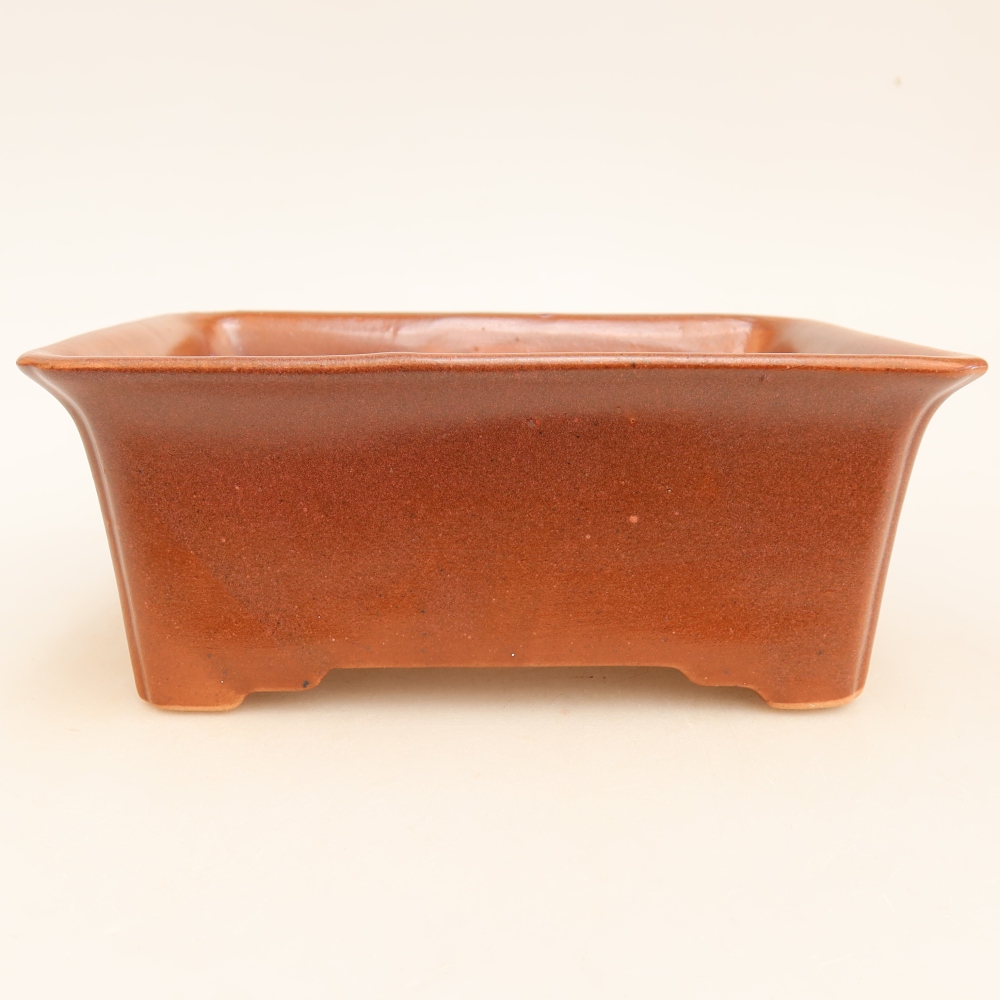 Kerámia bonsai tál, 18 x 14 x 7 cm, bordó színű