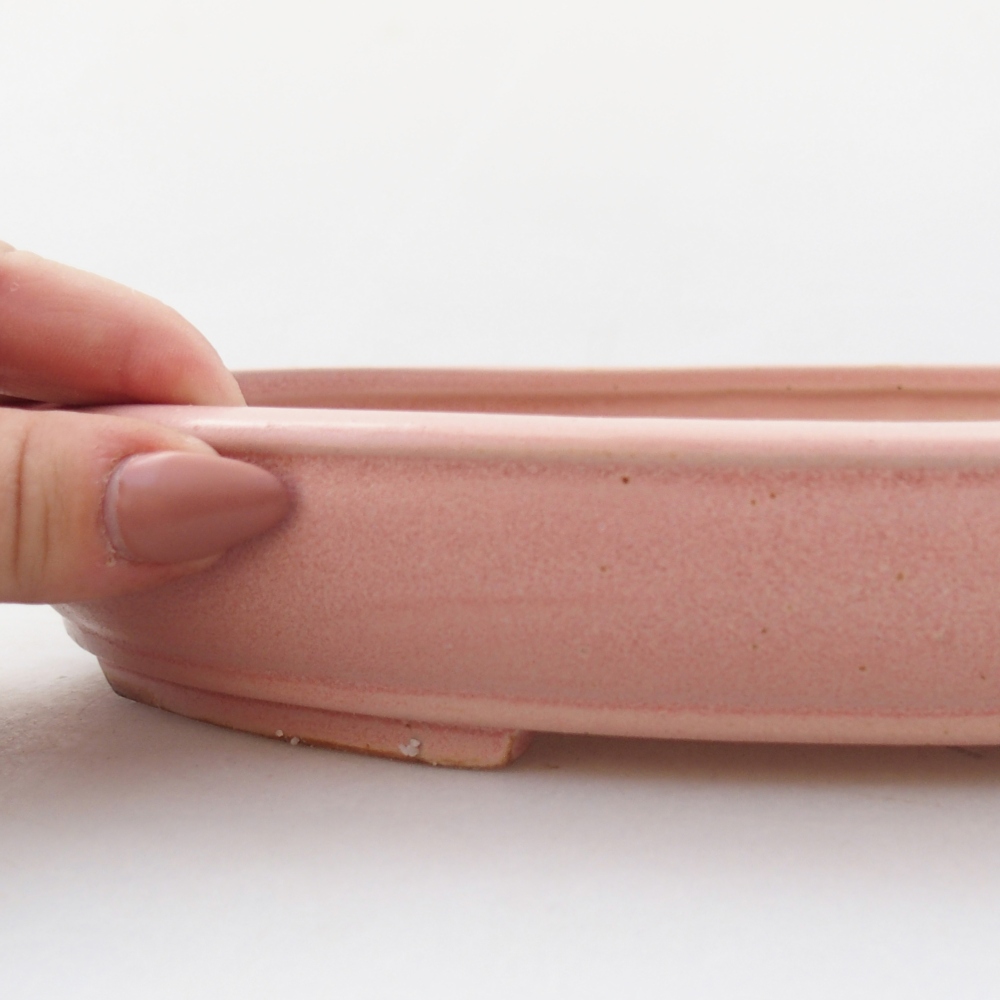 kerámia bonsai tál 24 x 19,5 x 4 cm, rózsaszínű