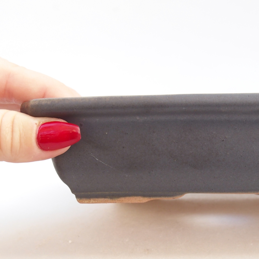 Kerámia bonsai tál 18 x 13,5 x 4 cm, fém színben