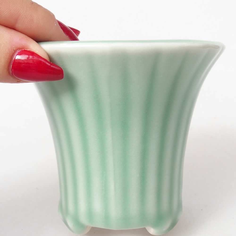 kerámia bonsai tál 9 x 9 x 8 cm, zöld