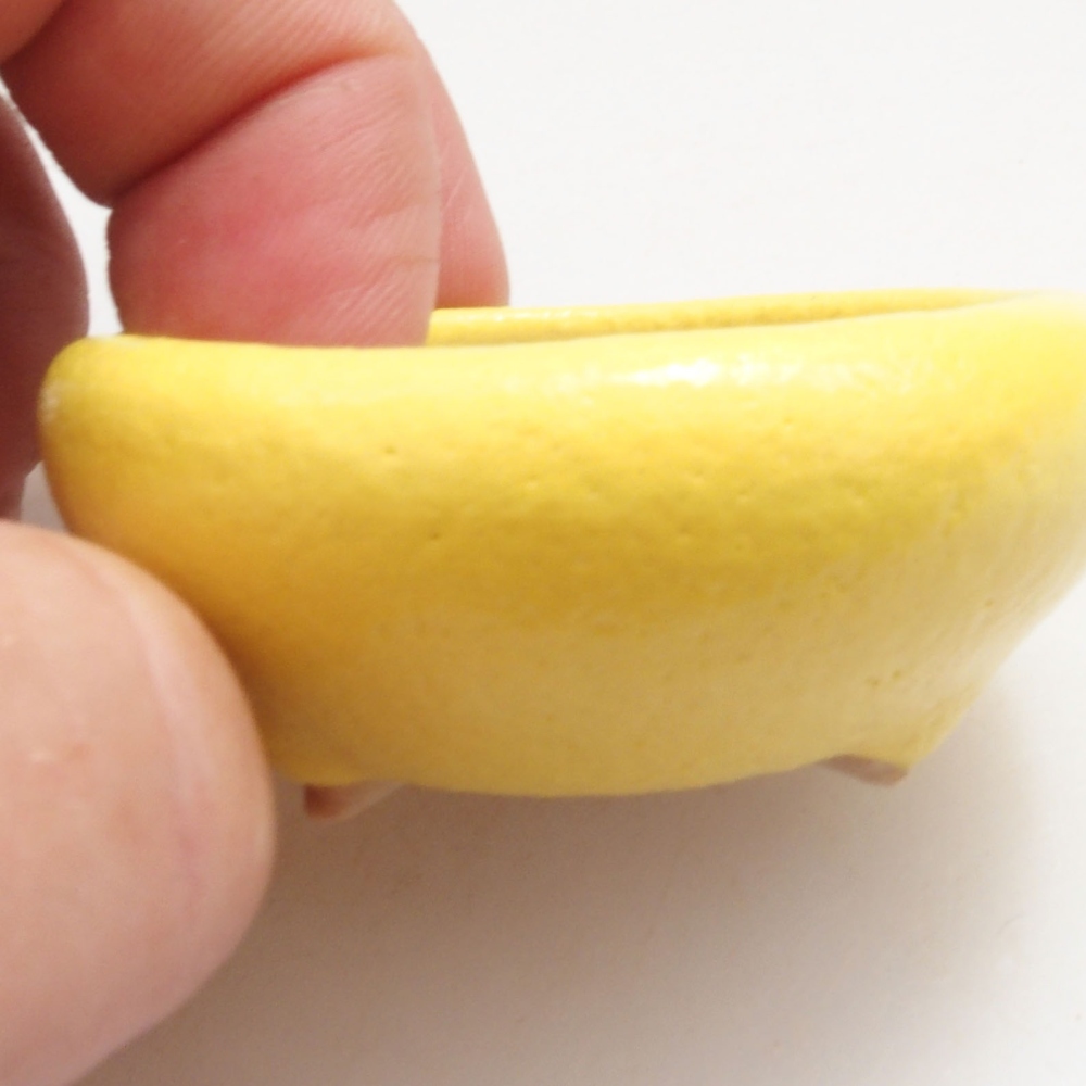 kerámia bonsai tál 5 x 5 x 2 cm, sárga