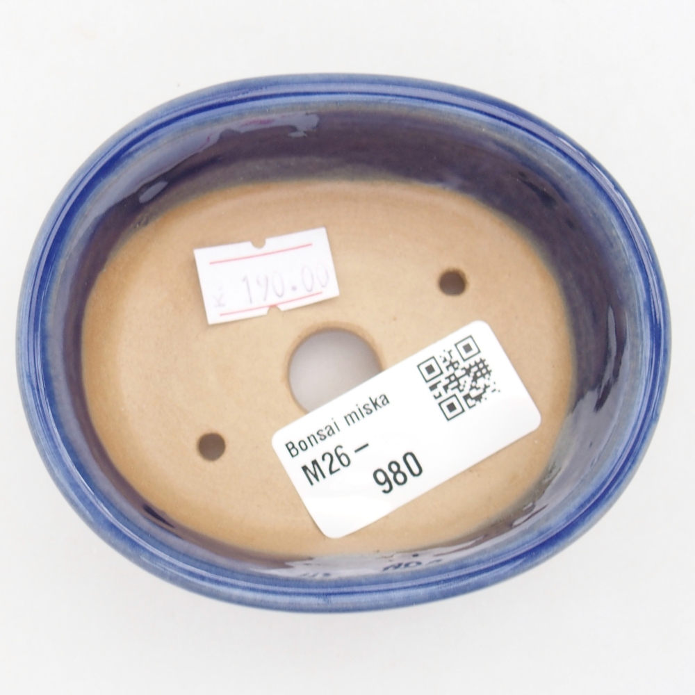 kerámia bonsai tál 9 x 7,5 x 3,5 cm, kék színben