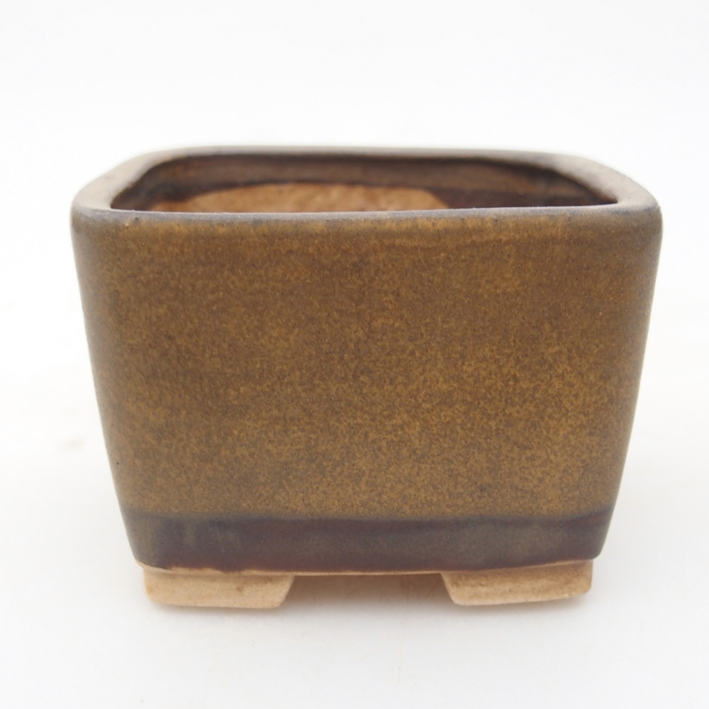 kerámia bonsai tál 6 x 6 x 4,5 cm, barna