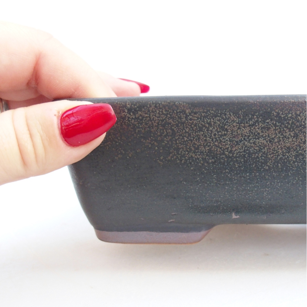 Kerámia bonsai tál 18,5 x 13,5 x 3,5 cm, szürke